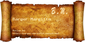 Barger Margitta névjegykártya